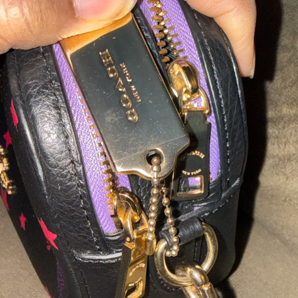 Coach Black Crossbody Bag with Pink and Purple Star Pattern (2pcs) - Picture 3 of 8